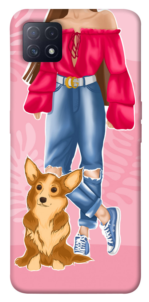 Чохол Girl and corgi для Oppo A72 5G 1540516