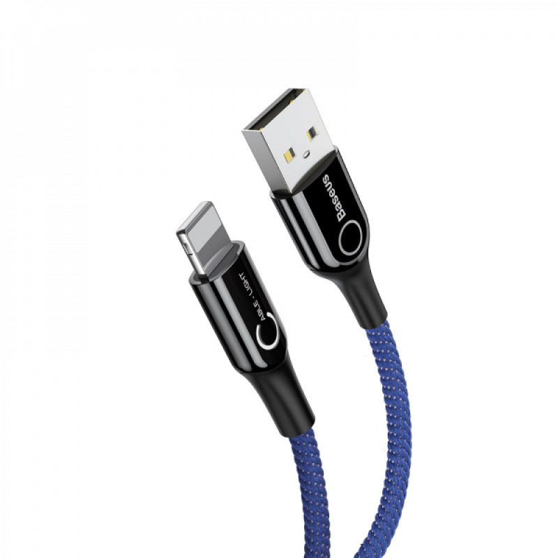 Дата кабель BASEUS C-shaped (зі світловим індикатором) USB to Lightning 2.4A (1m) (CALCD) (Синій) 746907
Дата кабель BASEUS C-shaped (зі світловим індикатором) USB to Lightning 2.4A (1m) (CALCD) (Синій) 746907