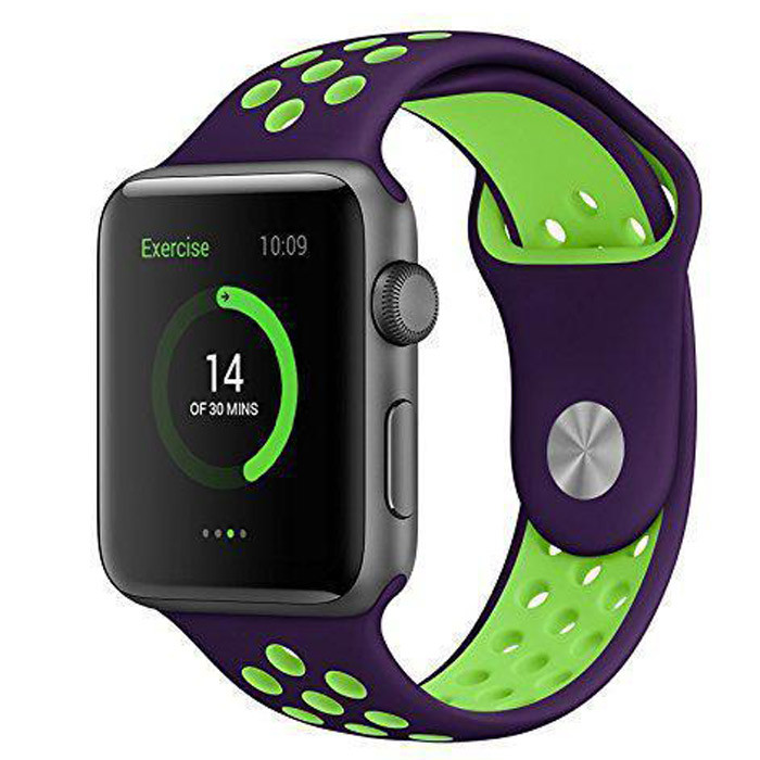 Силіконовий ремінець Sport Nike + для Apple watch 38mm / 40mm (Фіолетово-салатовий) 927376
Силіконовий ремінець Sport Nike + для Apple watch 38mm / 40mm (Фіолетово-салатовий) 927376