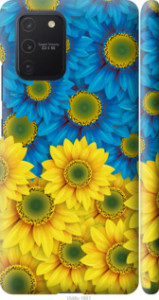 Чехол Жёлто-голубые цветы для Samsung Galaxy S10 Lite 2020