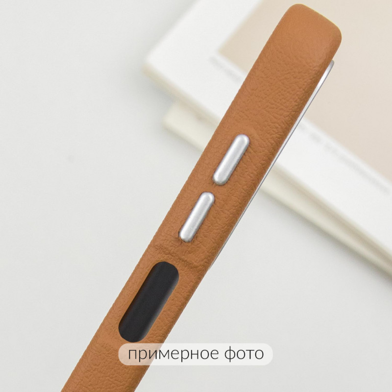 Купити Шкіряний чохол Leather Case Metal Buttons на Xiaomi Redmi 14C / Poco C75 (Brown) на vchehle.ua