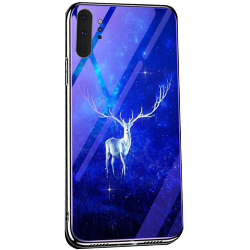 

TPU+Glass чехол Fantasy с глянцевыми торцами для Samsung Galaxy Note 10 Plus (Олень / Бирюзовый) 748296