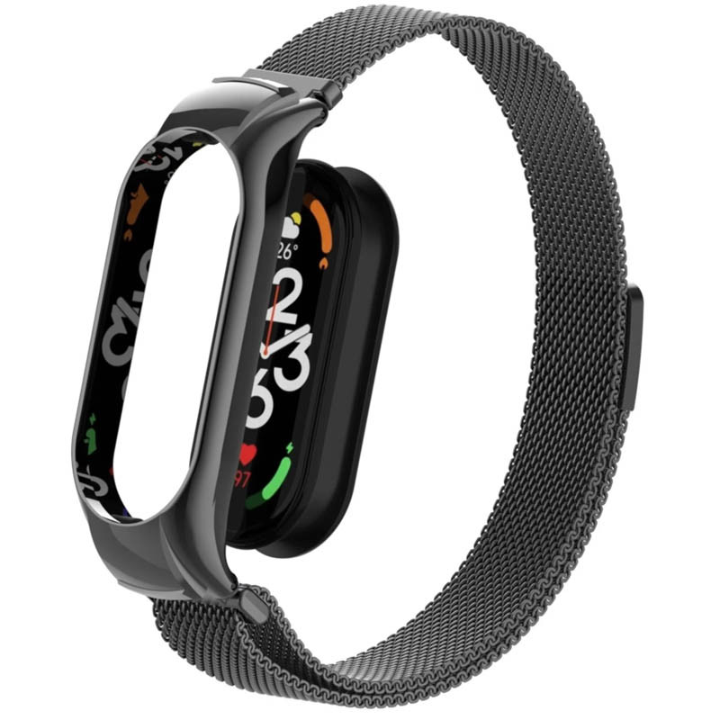 Ремінець Milanese Loop Design для Xiaomi Mi Band 5/6 (Чорний) в магазині vchehle.ua