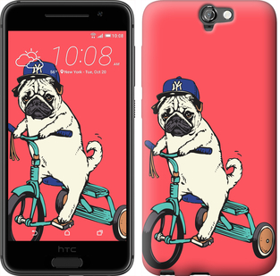 

Чехол Мопс на велосипеде для HTC One A9 87607