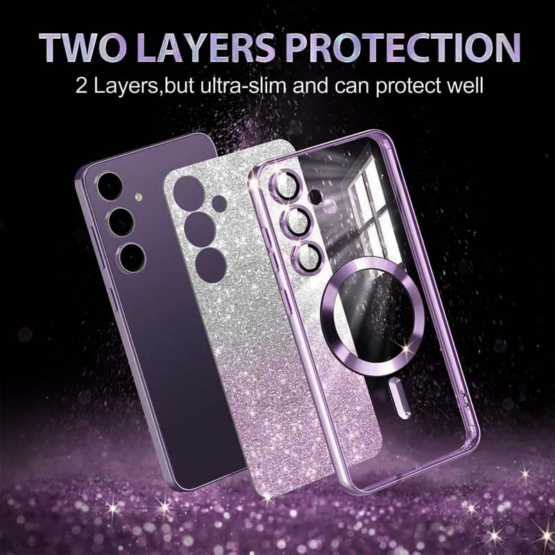 Фото TPU чохол Delight case with Magnetic Safe з захисними лінзами на камеру на Samsung Galaxy S23 FE (Фіолетовий / Deep Purple) на vchehle.ua