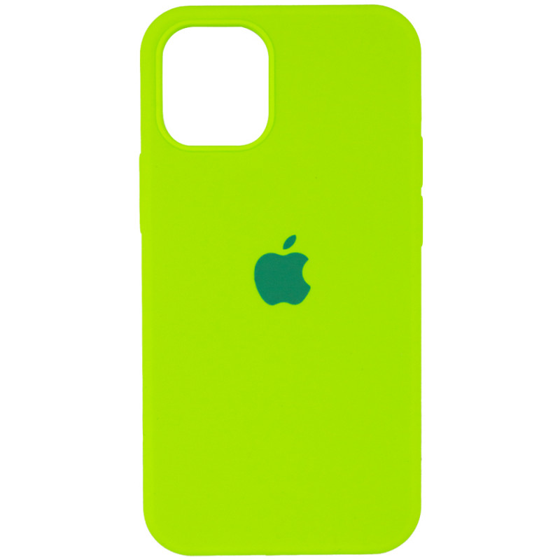 Чохол Silicone Case Full Protective (AA) на Apple iPhone 14 Pro (6.1") (Салатовий / Neon Green)