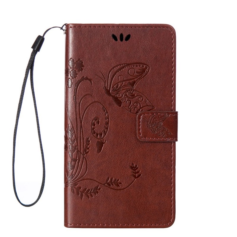 Кожаный чехол (книжка) Four-leaf Clover с визитницей для Meizu M5s (Коричневый)