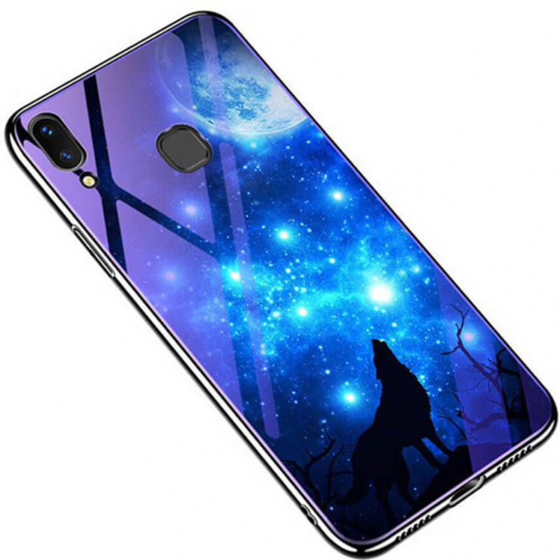 

TPU + Glass чохол Fantasy з глянцевими торцями на Samsung Galaxy M20 (Місячна ніч) 707339