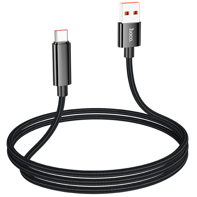 Дата кабель Hoco U125 Benefit 5A USB to Type-C with display (1.2m) (Black) в магазине vchehle.ua