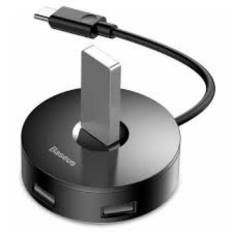 Перехідник HUB Baseus Round Box Type-C to USB 3.0 + 3USB 2.0 (CAHUB-G) (Чорний)