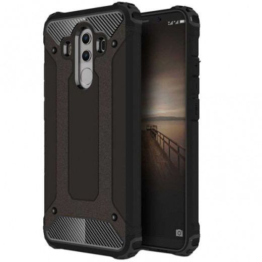 Бронированный противоударный TPU+PC чехол Immortal для Huawei Mate 10 pro (Черный)