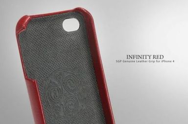 Кожаная накладка SGP (4 цвета) для iPhone 4 (красный) в магазине vchehle.ua