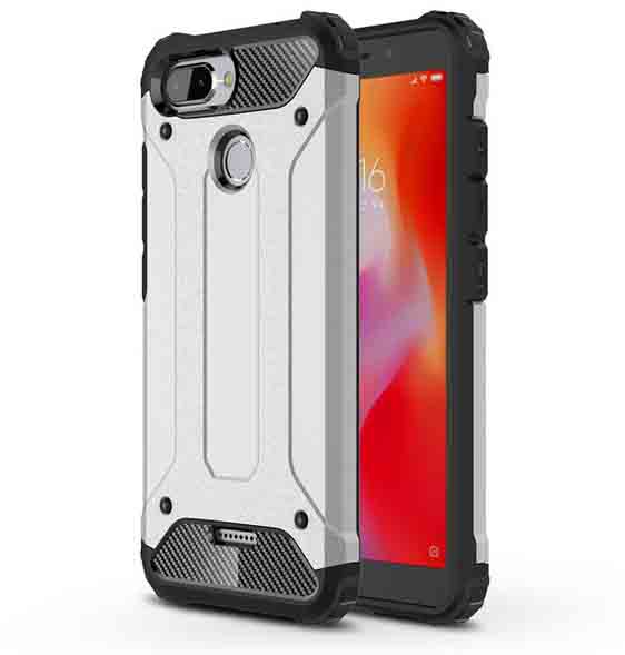 

Броньований протиударний TPU+PC чохол Immortal на Xiaomi Redmi 6 (Срібний) 661517