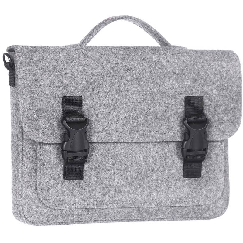 Фото Повстяний портфель Gmakin (GS16) для Macbook Air / Pro 13 / 13,3 на пластикових застібках (Ciрий) на vchehle.ua