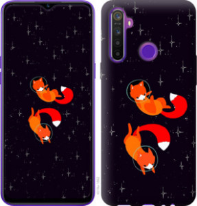Чехол Лисички в космосе для Realme 5