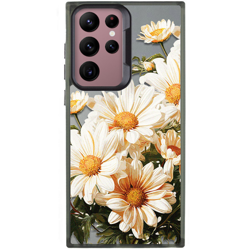 TPU+PC чохол TakiTaki Magic glow на Samsung Galaxy S22 Ultra (Chamomile / Black)