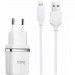 Фото МЗП Hoco C11 Charger + Cable (Lightning) 1.0A 1USB (Білий) в маназині vchehle.ua