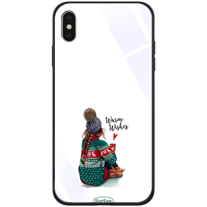 

TPU+Glass чехол ForFun для iPhone XS (5.8") (Warm Wishes / Белый) 790122