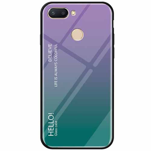 

TPU+Glass чехол Gradient HELLO для Xiaomi Redmi 6 (Фиолетовый) 661756