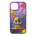 TPU+PC чехол TakiTaki Graffiti magic glow для Apple iPhone 12 Pro / 12 (6.1") (Funny bunny / Purple)