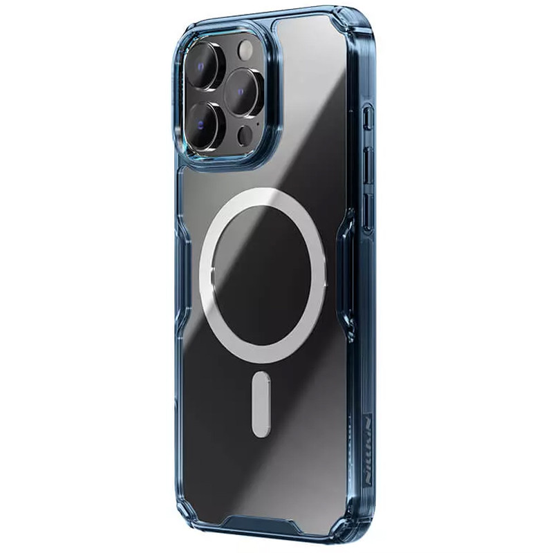 Фото TPU чехол Nillkin Nature Pro Magnetic для Apple iPhone 16 Pro (6.3") (Синий (прозрачный)) в магазине vchehle.ua