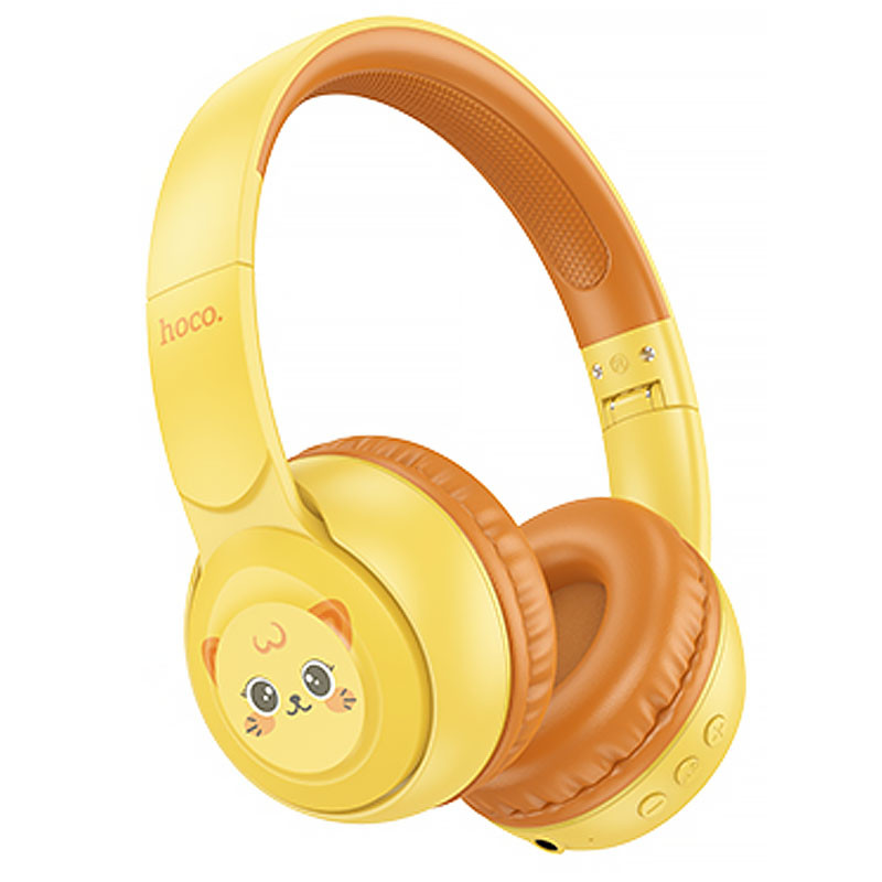 Фото Накладные беспроводные наушники Hoco W60 Rhyme for children (Sun yellow) на vchehle.ua