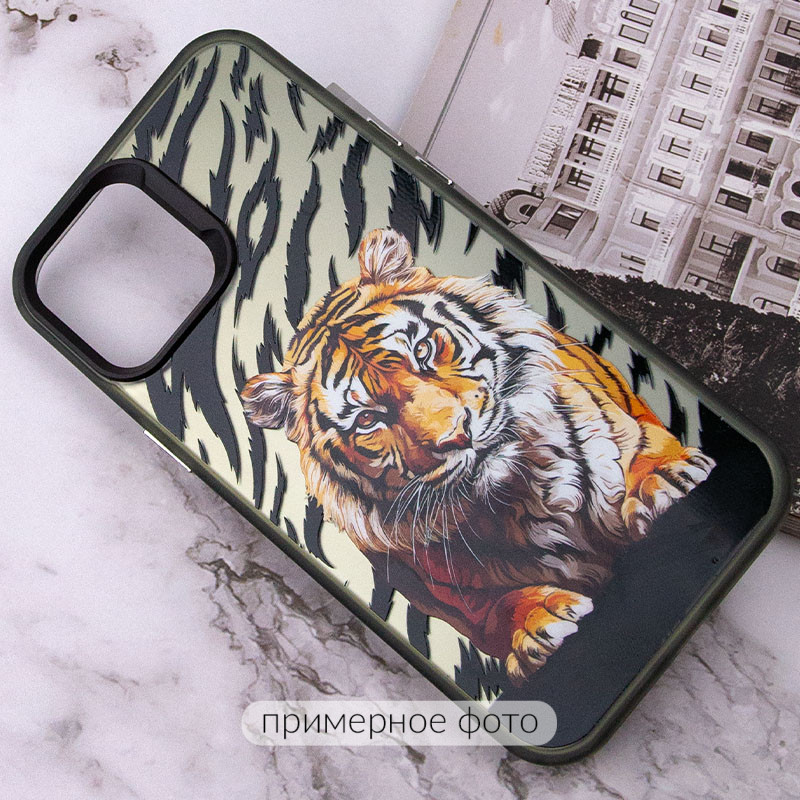 Фото TPU+PC чехол TakiTaki Magic glow для Samsung Galaxy A34 5G (Tiger on the ground / Black) на vchehle.ua