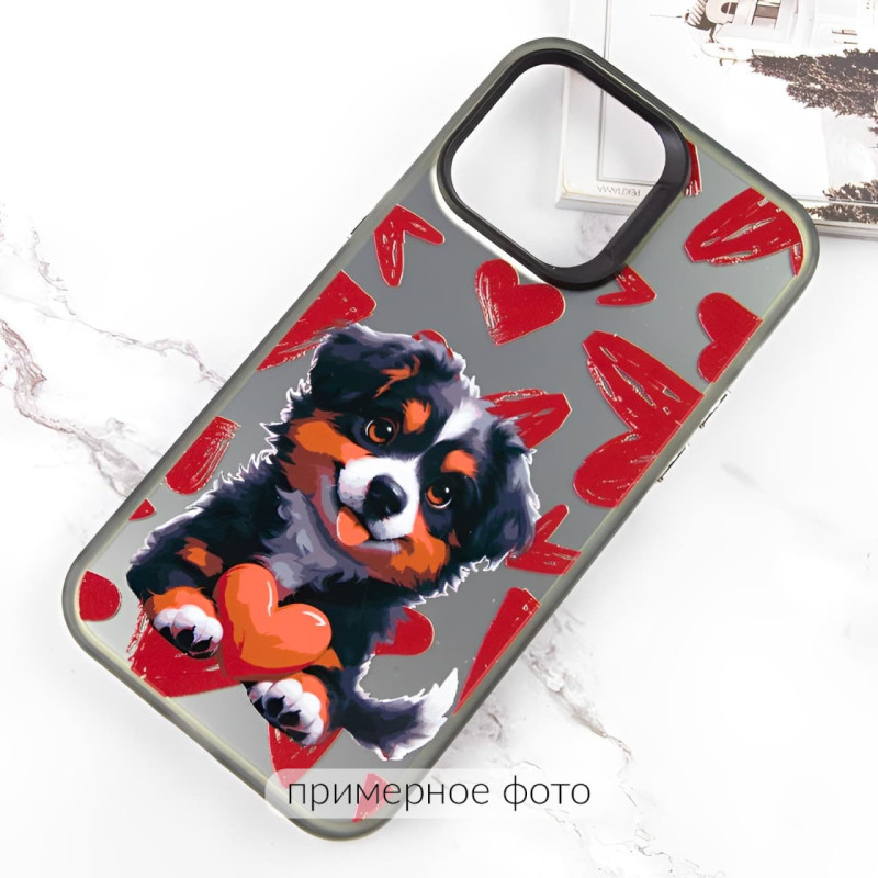 Фото TPU+PC чехол TakiTaki Love magic glow для Samsung Galaxy S21 FE (Lovely dog / Black) в магазине vchehle.ua