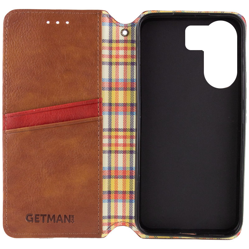 Кожаный чехол-книжка GETMAN Cubic (PU) для Xiaomi Redmi 13C / Poco C65 (Коричневый) в магазине vchehle.ua