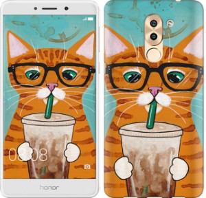 Чохол Зеленоокий кіт в окулярах для Huawei Honor 6X