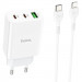 МЗП Hoco C99A PD20W+QC3.0 (1USB/2Type-C/3A) + Type-C to Lightning (White)