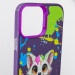 TPU+PC чохол TakiTaki Graffiti magic glow на Apple iPhone 13 / 14 (6.1") (Cute wolf / Purple) в магазині vchehle.ua