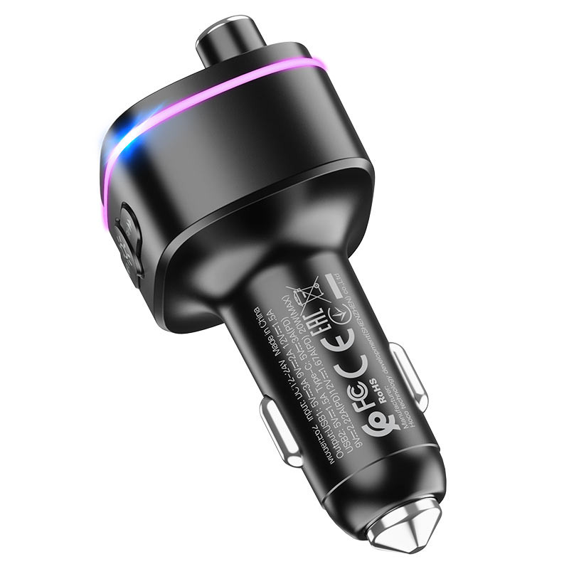 Купити АЗП FM модулятор Hoco E62 PD20W+QC3.0 (2USB-A/1C) (Чорний) на vchehle.ua