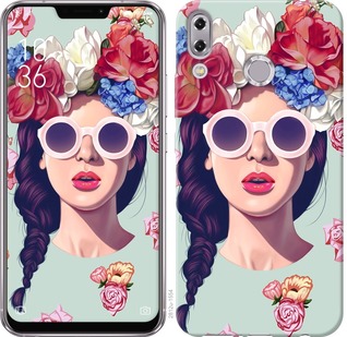 

Чохол Дівчина з квітами на Asus Zenfone Max Pro M2 ZB631KL 702785
