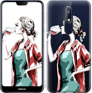 

Чехол Девушка с бокалом для Nokia 7.1 841871
