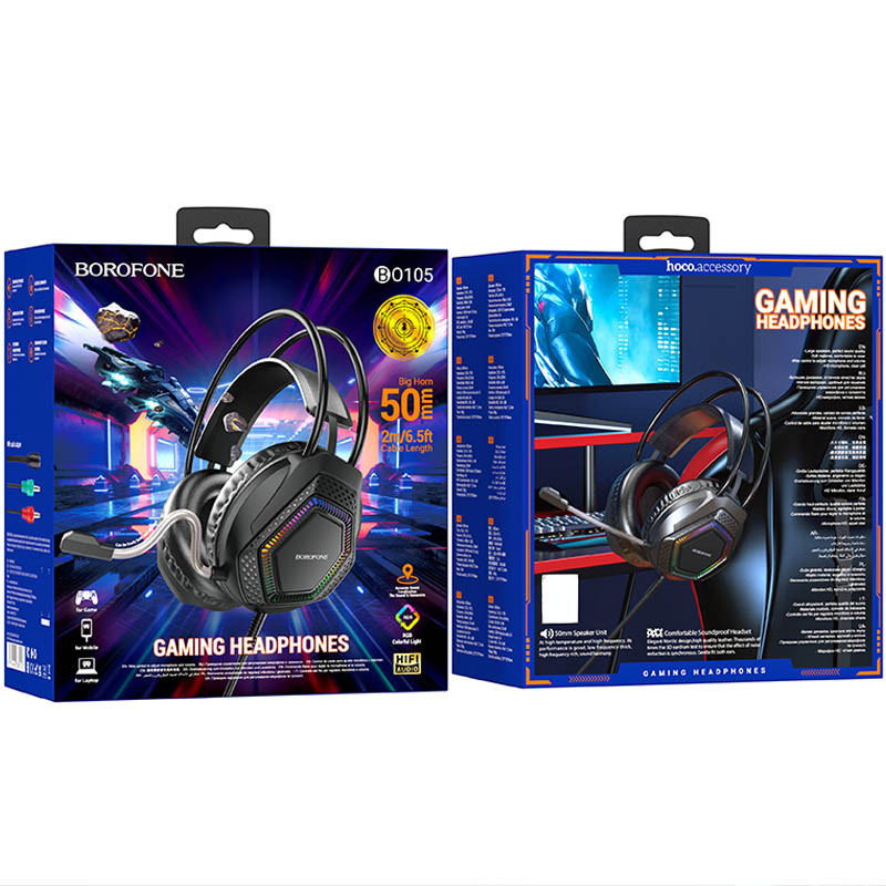 Заказать Накладные наушники Borofone BO105 Thunder 3.5mm+USB (Black) на vchehle.ua