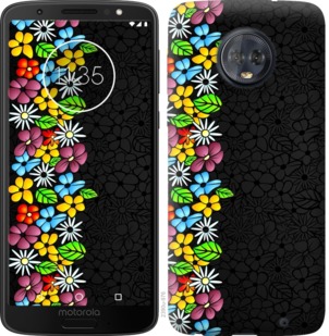 Чехол цветочный орнамент для Motorola Moto G6 Plus