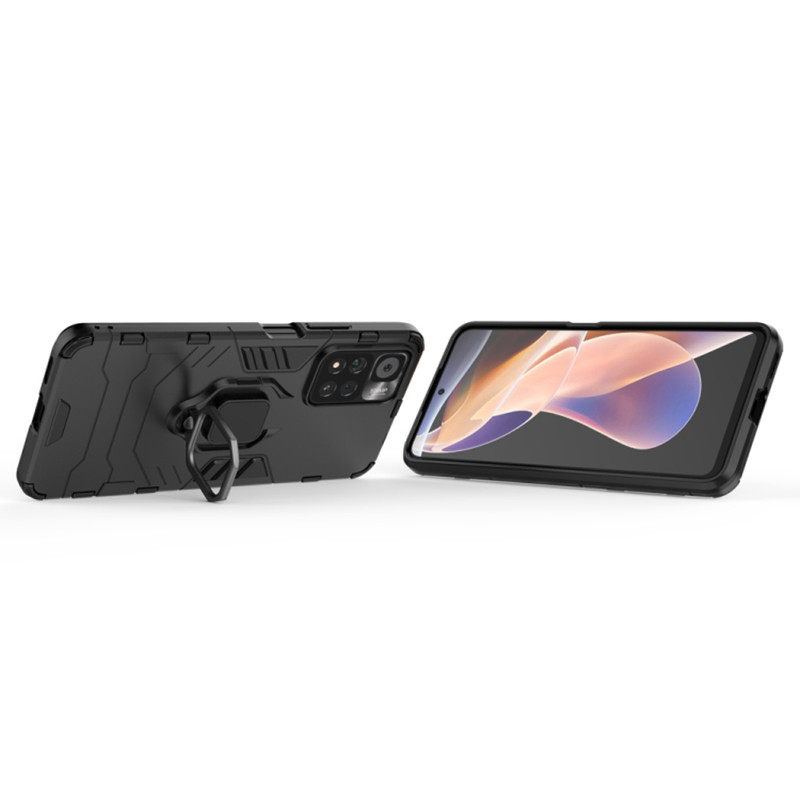 Купить Ударопрочный чехол Transformer Ring for Magnet для Xiaomi Redmi Note 11 Pro 4G/5G / 12 Pro 4G (Черный / Soul Black) на vchehle.ua