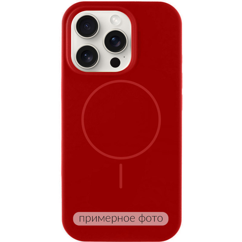 Чохол Silicone Case Full Protective (AA) NO LOGO with Magnetic Safe на Apple iPhone 14 (6.1") (Червоний / Deep Red)