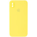Чехол Silicone Case Square Full Camera Protective (AA) для Apple iPhone XS / X (5.8") (Желтый / Yellow)