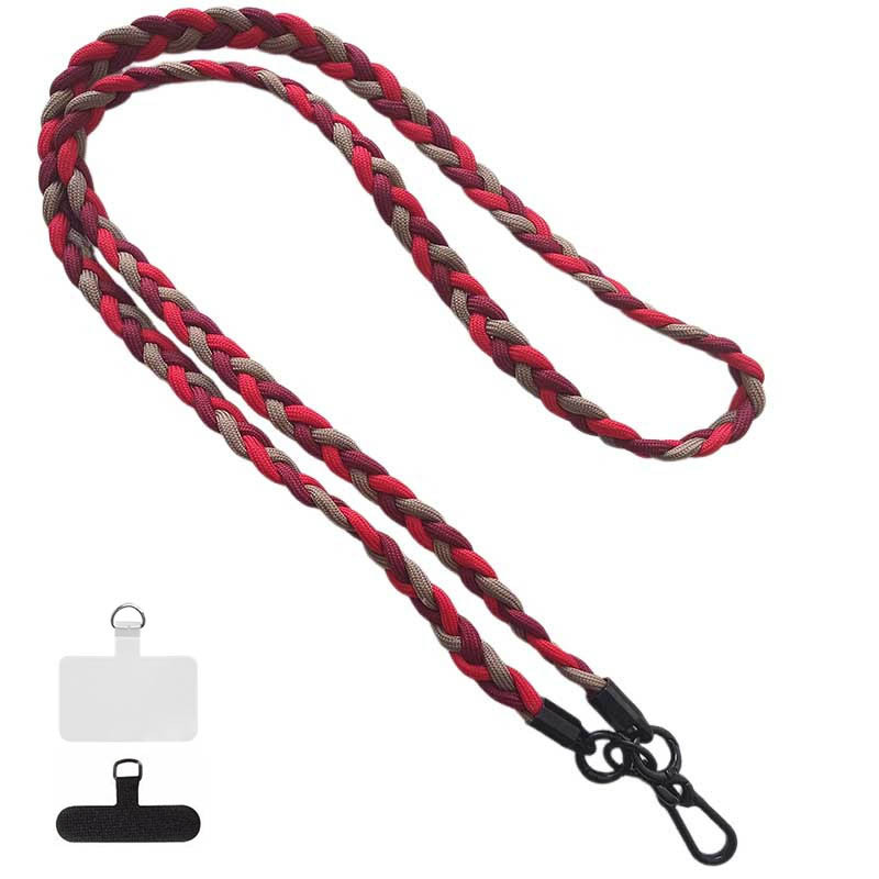 Плетенный шнурок (5мм) 120см (Red / Maroon / Brown)