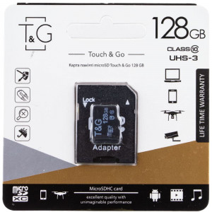 Карта памяти T&G (UHS-3) microSDHC Class 10 - 128GB (с адаптером)