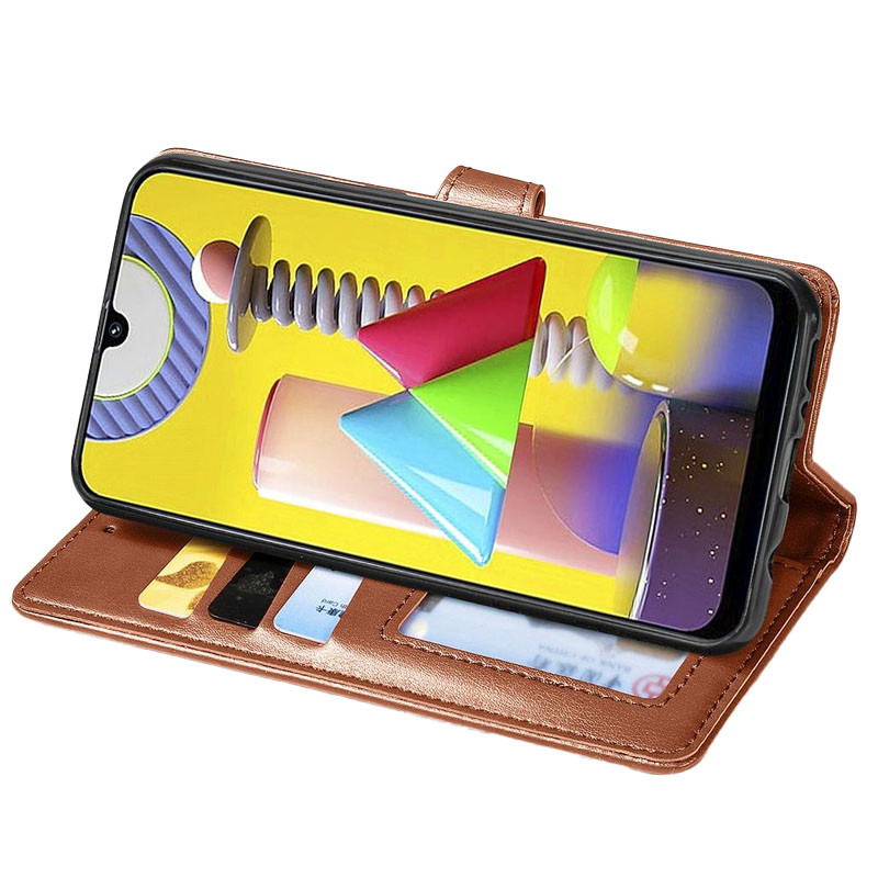 Фото Кожаный чехол-книжка GETMAN Gallant (PU) для Samsung Galaxy A10s (Коричневый) в магазине vchehle.ua