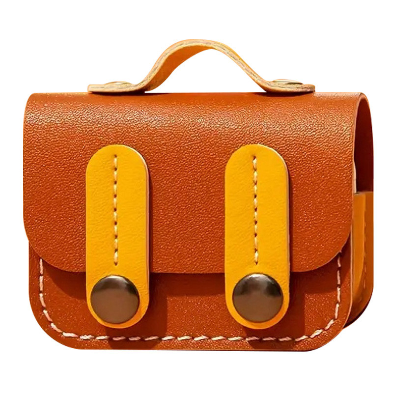 Кожаный футляр Briefcase для наушников AirPods 4 (Brown / Yellow)