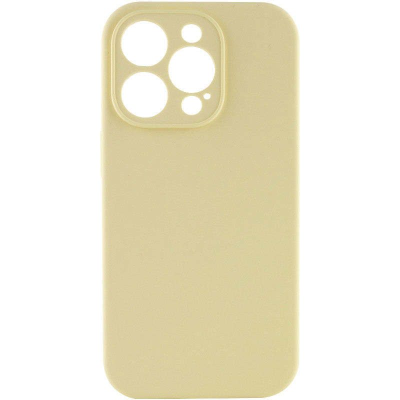 Чехол Silicone Case Full Camera Protective (AA) NO LOGO для Apple iPhone 14 Pro (6.1") (Желтый / Mellow Yellow)