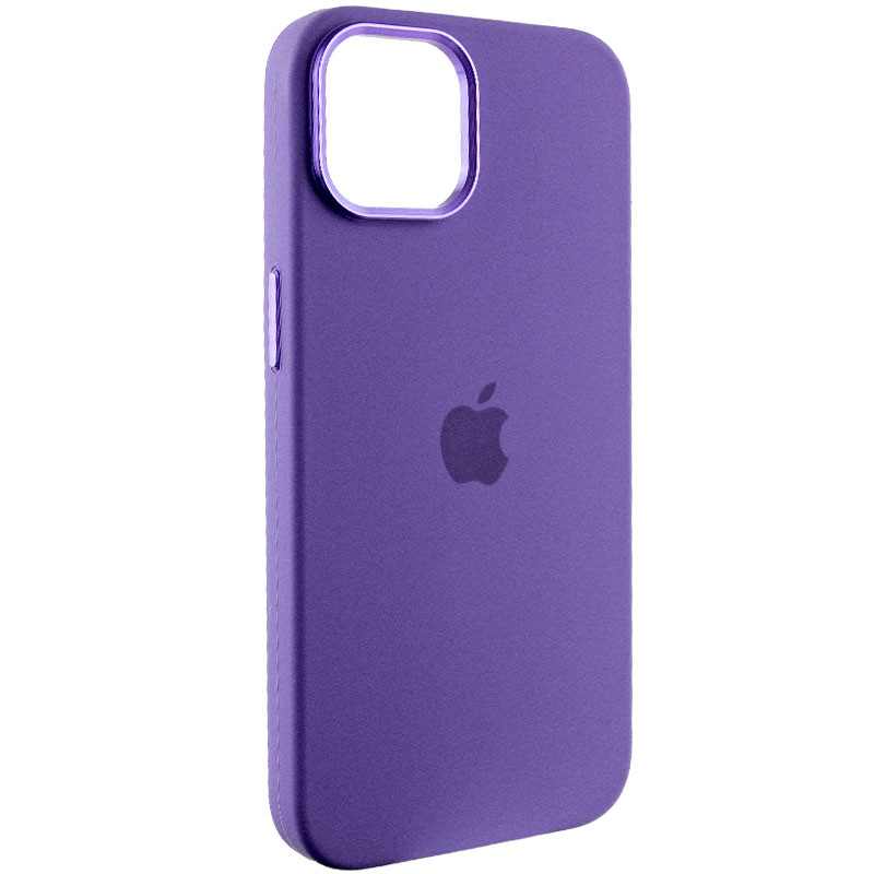 Чехол Silicone Case Metal Buttons (AA) для Apple iPhone 14 (6.1") (Фиолетовый / Iris)