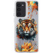 TPU+PC чехол TakiTaki Magic glow для Samsung Galaxy S23 (Tiger / White)