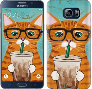 Чохол Зеленоокий кіт в окулярах на Samsung Galaxy Note 5 N920C