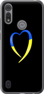Чехол Жёлто-голубое сердце для Motorola E6i