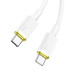 Фото Дата кабель Hoco U109 Type-C to Type-C 100W (1.2m) (White) на vchehle.ua